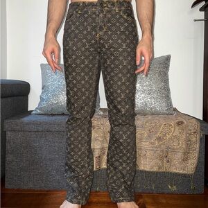 Louis Vuitton Monogram Straight Leg Jeans - Dark Brown